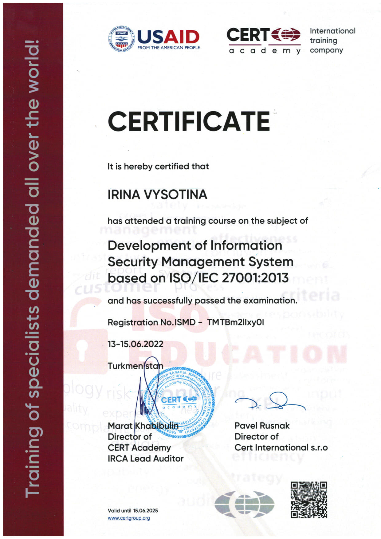 ISO 27001-Разработка – Ирина Высотина-CERT