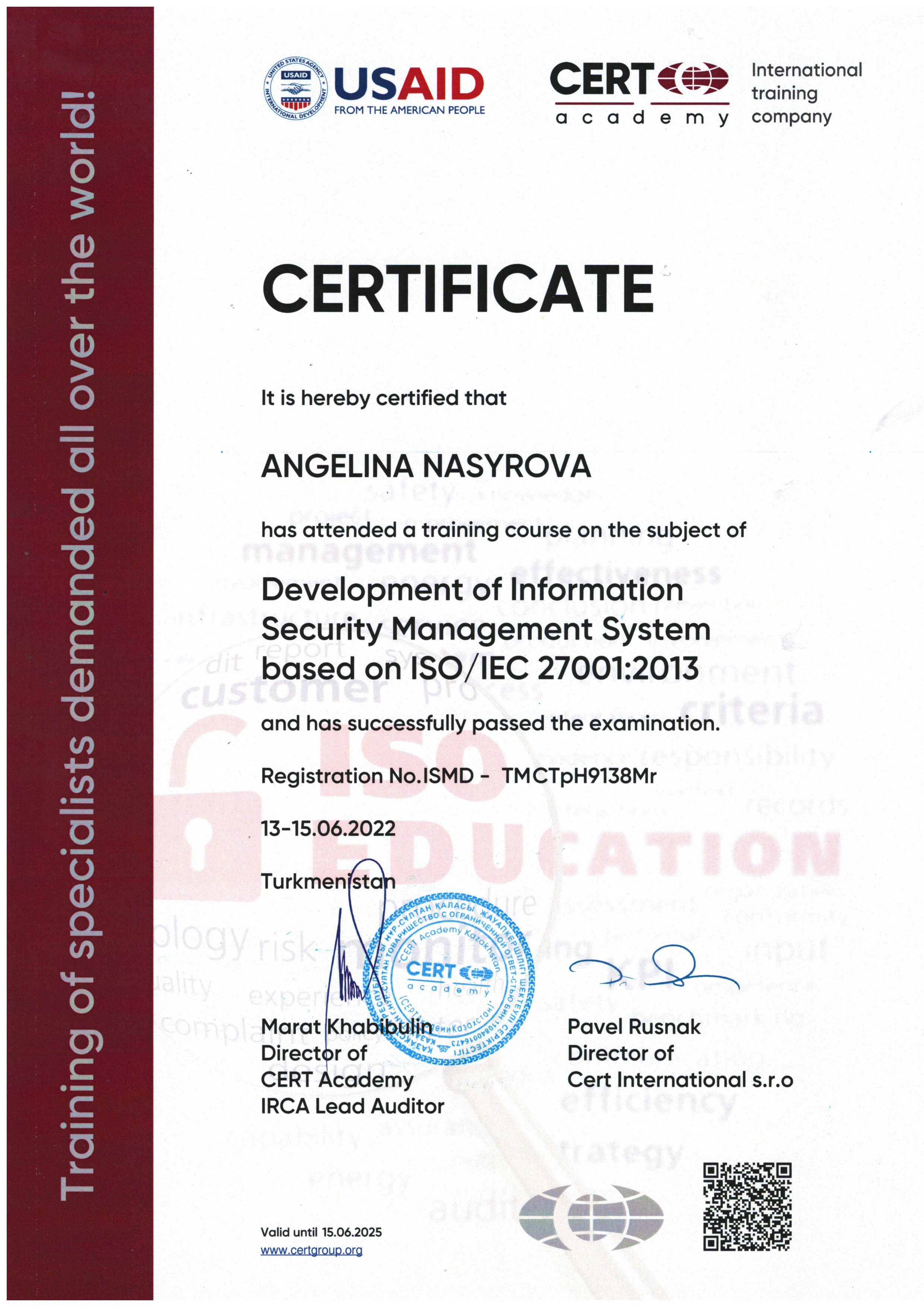 ISO 27001-Разработка – Насырова Ангелина-CERT